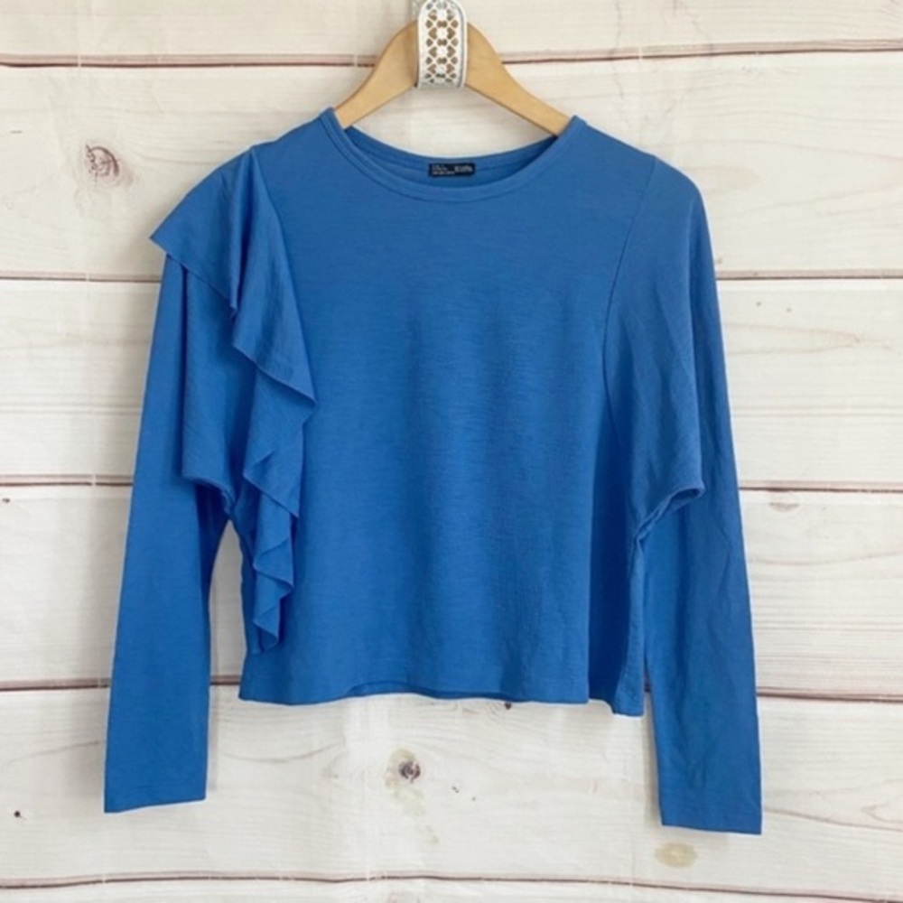 Zara Long Sleeve Ruffle Tee